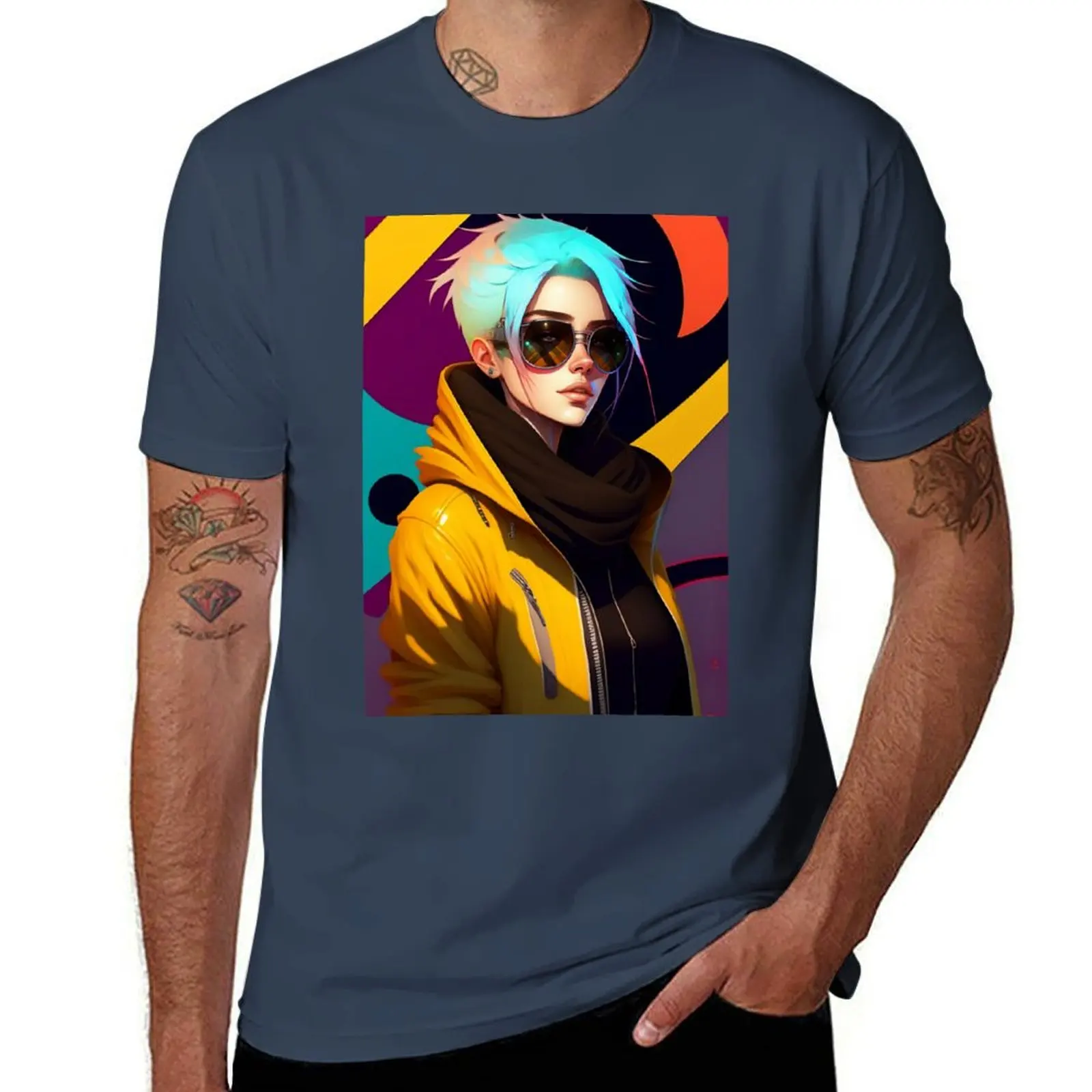 القوطية مثير أنيمي فتاة Stablediffusion Ai الفن الخيال لطيف Steampunk فتاة Midjourney أنيمي شخصيات Cyberpunk مانغا كا تي شيرت