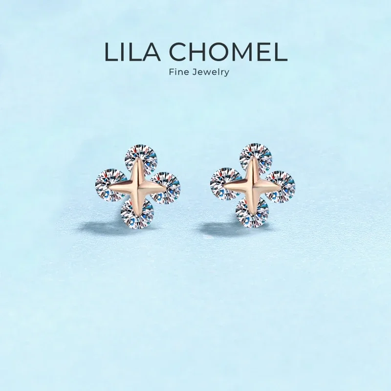 

Daughter Birthday Gift 18K Rose Gold Girl Earplug Stud Earrings 0.8CT Moissanite Diamond Women Valentine's Day Wife Fine Jewelry