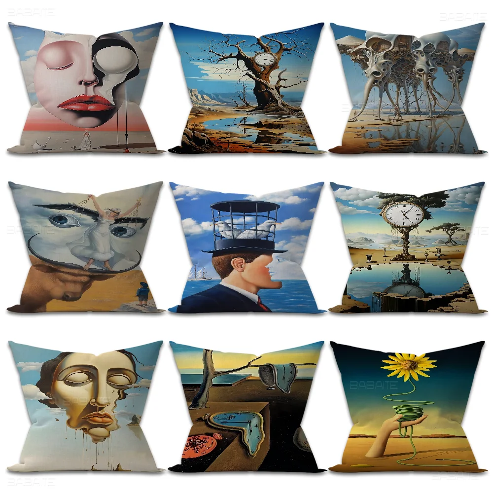 Surrealism Famous Artwork By Salvador Dali Pillow Gifts Home Office Furnishings Bedroom Sofa Car Cushion Cover Case 45x45cm