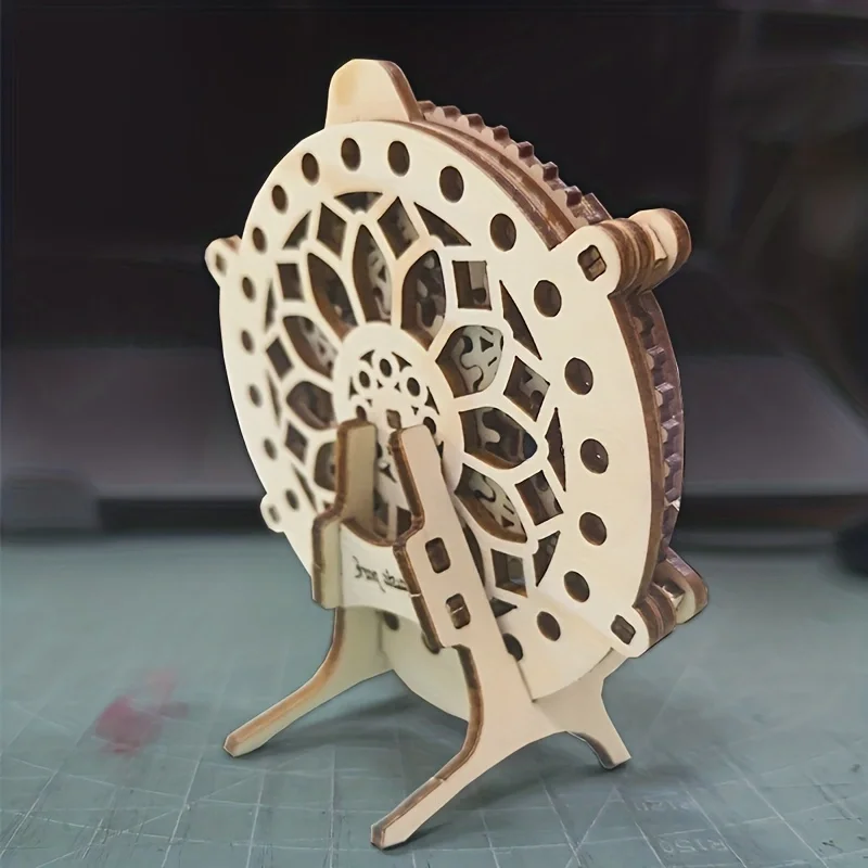3D Holzpuzzle Ewiger Kalender Mechanische Zahnräder Spielzeug Bauset Denkaufgabe Spiele Technik Spielzeug Modellbausätze handgefertigt