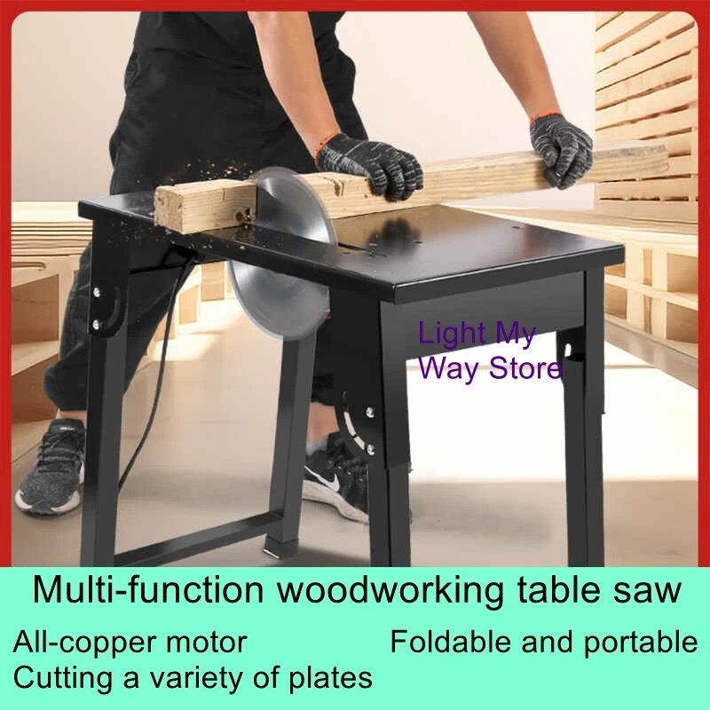 전기 원형 톱 도마 편리한 접이식 작은 가정용 목공 테이블 톱 목공 톱 목재 절단기