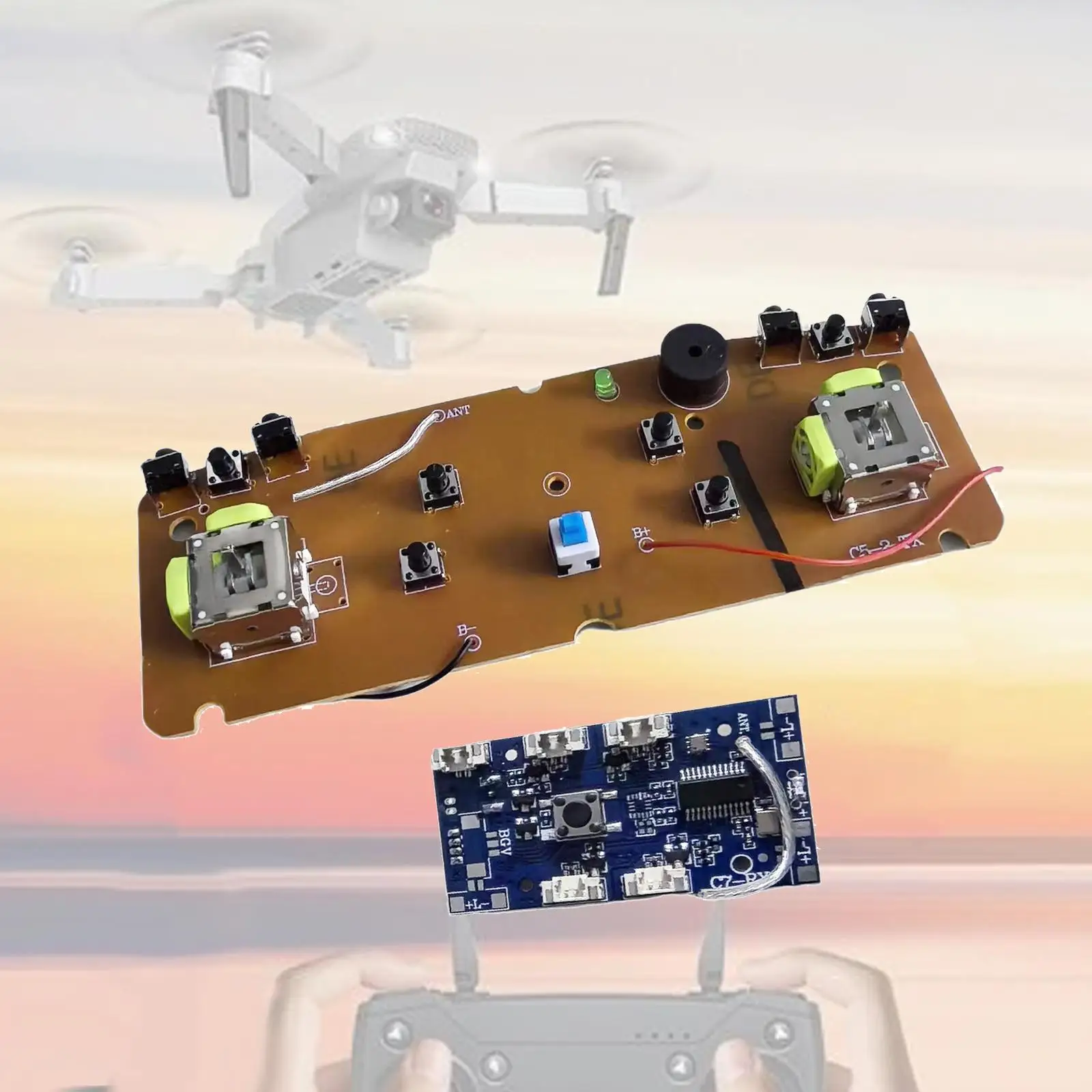 2 sztuki nadajnik plansza i otrzymał część do zdalnie sterowanego drona qadracopter części zamienne do E88Pro E88 samolot samolot Quadcopter DIY