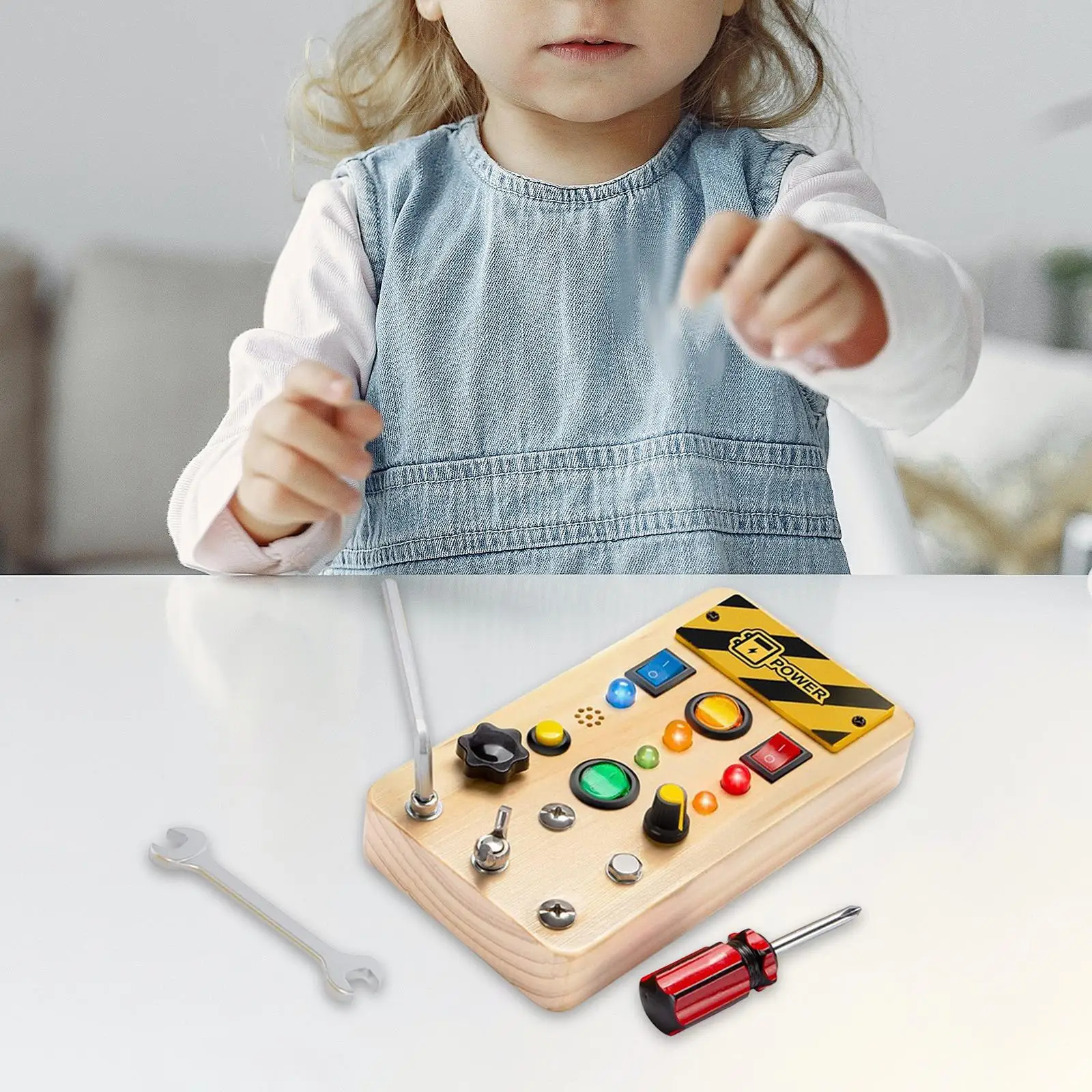 

Montessori Busy Board Sensory Toy, Puzzle Early Educational, Interactive