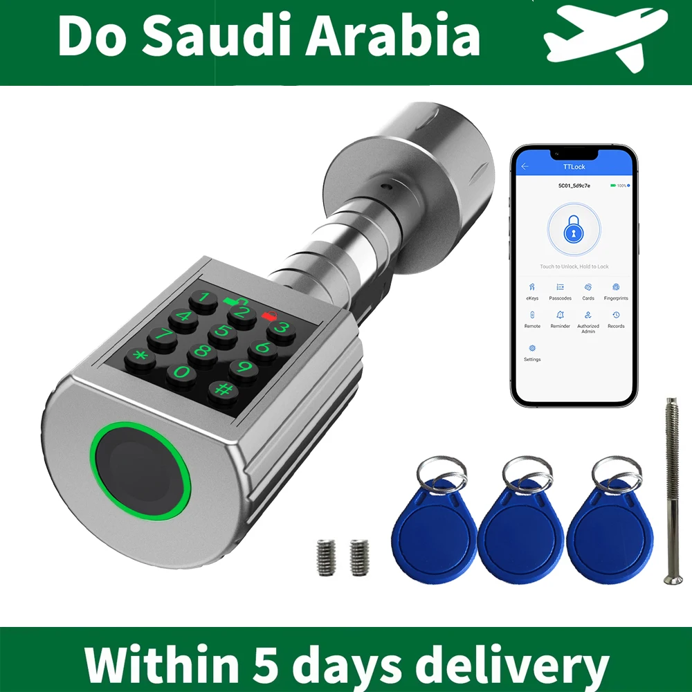 Do Saudi Arabia TTLOCK Fingerprint Electronic lock with Cylinder Smart Euro lock Lock APP Remote Control Key Unlock