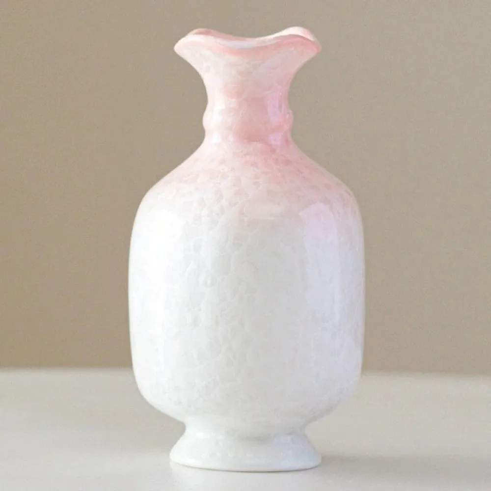 Table Ornament Gradient Glaze Ceramic Vase Aesthetic Modern Plant Pot Ornament Handcrafted Hydroponic Vase Office