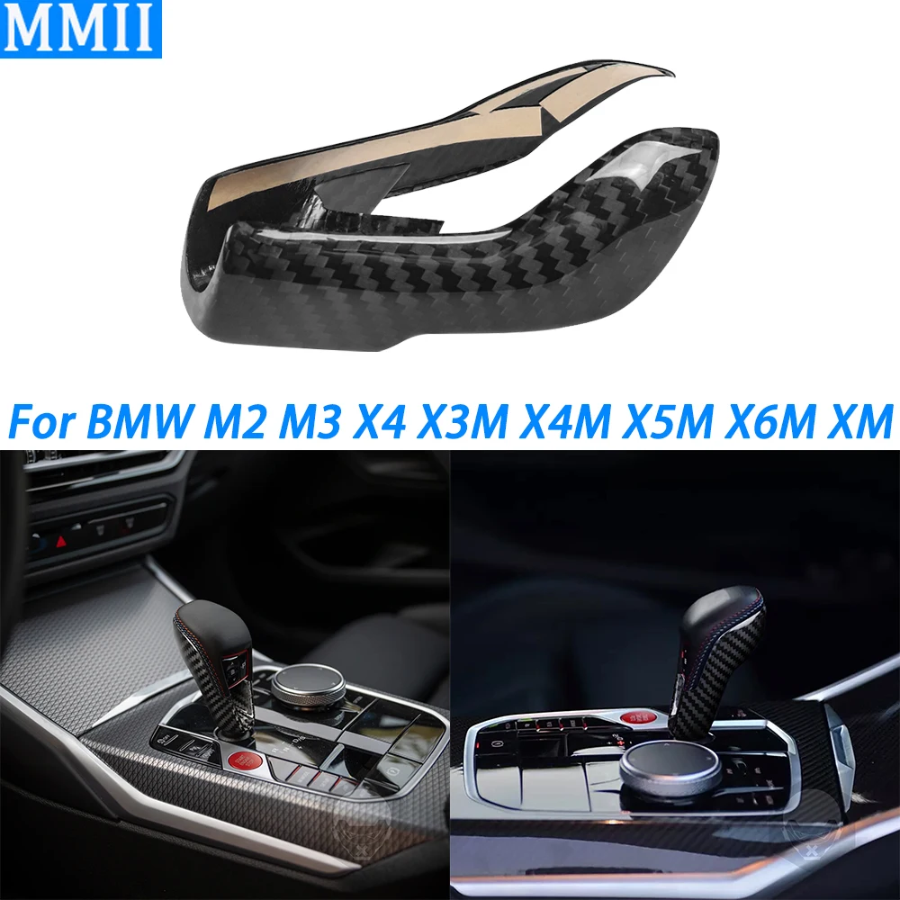 

For BMW M2 M3 X4 X3M X4M X5M X6M LCI XM Real Dry Gear Shift Knob Cover Panel Decorative Car Interior Modification Accessories