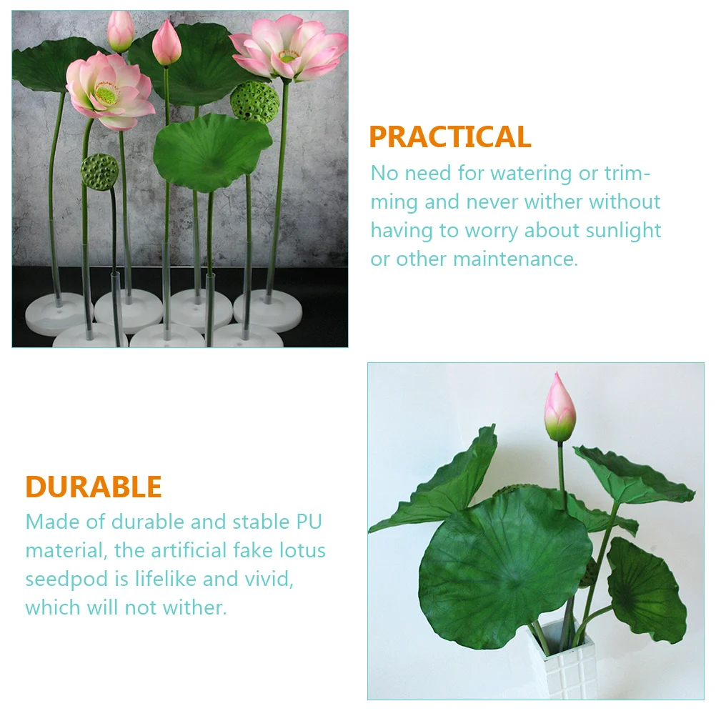 

Artificial Lotus Bud Decoration Realistic PU Material Home Garden Party Simulated Water Lily Seedpods Greenery nament