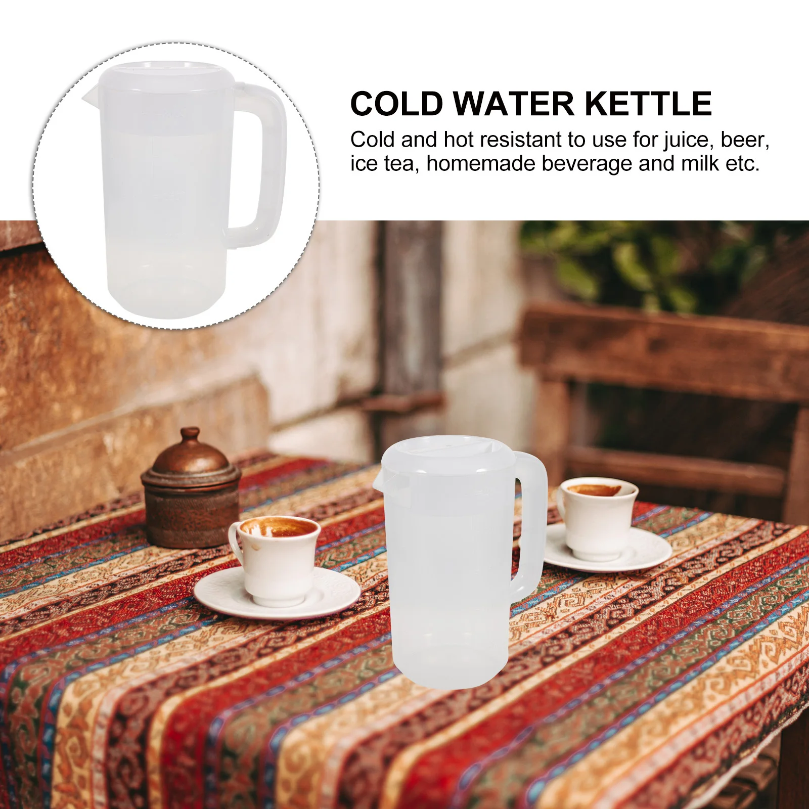 

2500Ml Milk Tea Measuring Pitcher Transparent Plastic Cold Water Kettle For Beverage Storage Serving Juice Pot Water Dispenser