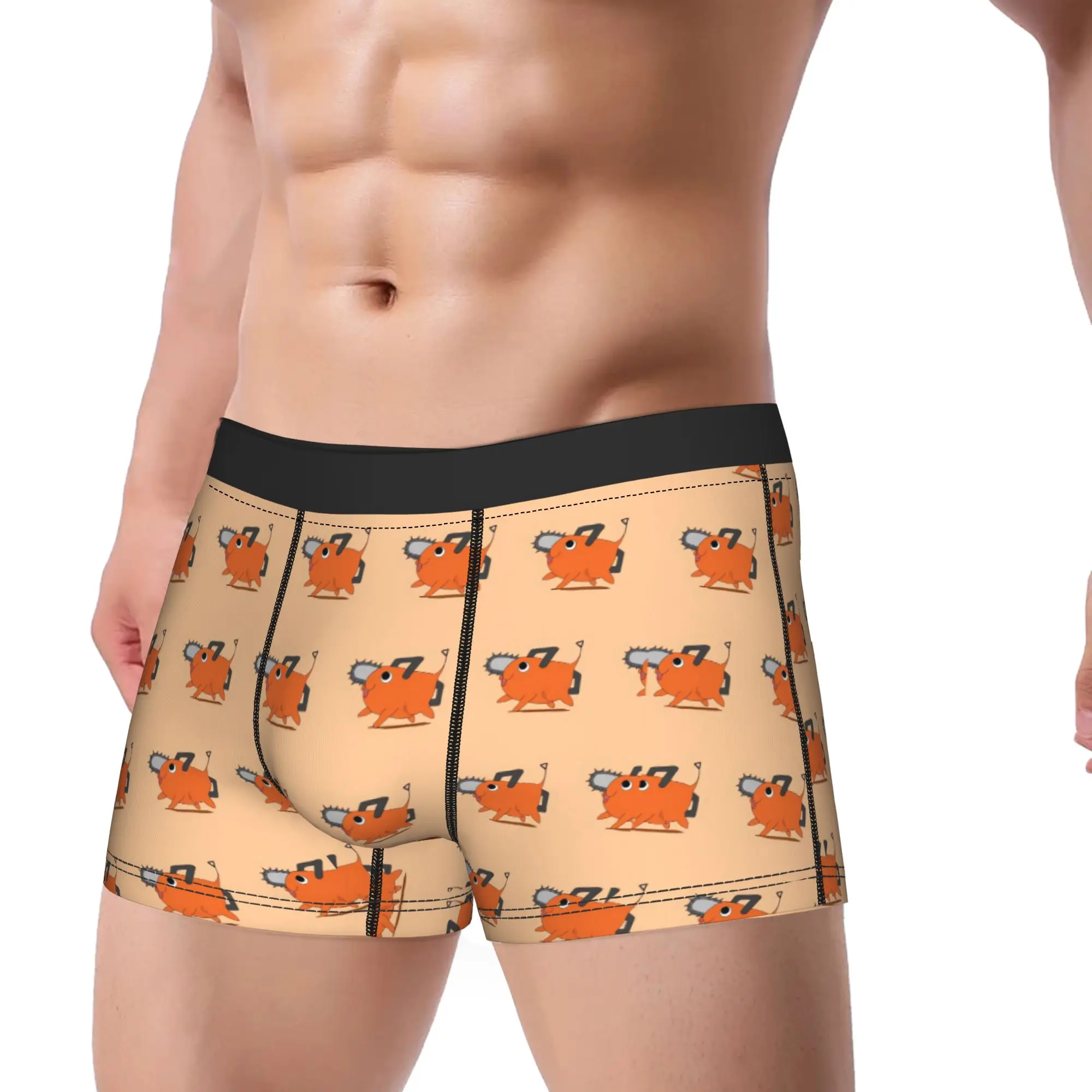 Pochita Chainsaw Man Underwear  Comfortable Underpants Custom DIY Shorts Briefs For Males 3D Pouch Plus Size Boxer Shorts