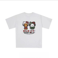 2025 New Ape Joint Katie Korean Version Cartoon Pure Cotton Short-sleeved Men's and Women's T-shirt Summer Loose Top