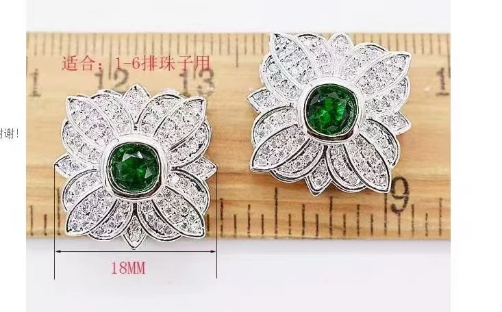 1piece more strings green blue red  zircon square flower clasps/hooks Connector FPPJ FOR DIY Jewelry necklace accessorywholesale