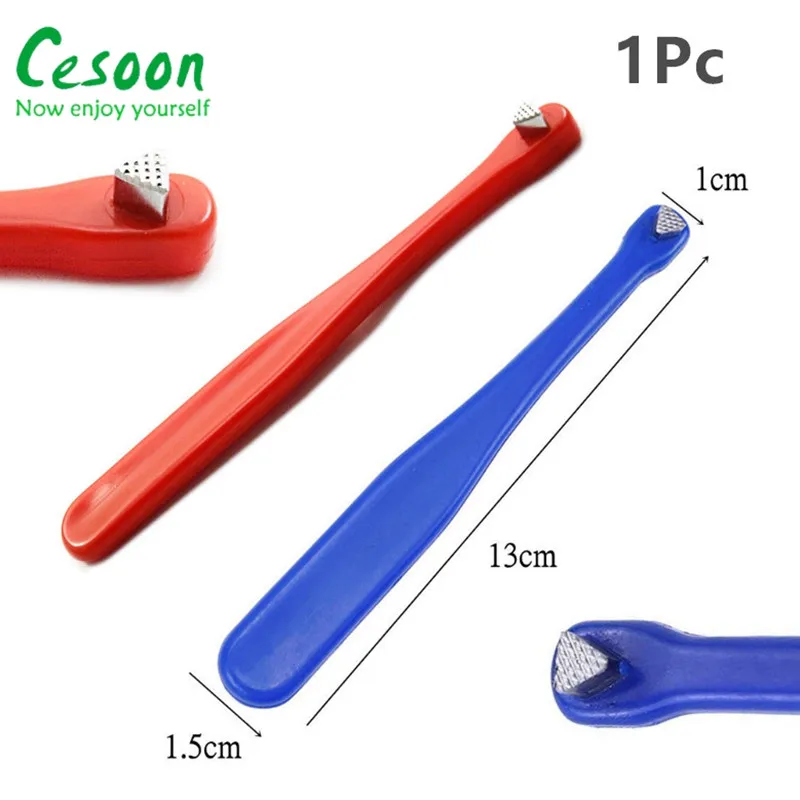 Cesoon Dental Orthodontic Dentistry Ring Push Lift DoubleTip Elevator Autoclavable Blue Red Color Instrument Plastic Handle