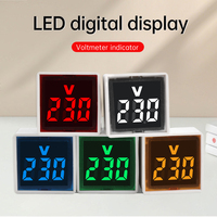 AC 50V-500V 220V Digital Voltage Tester Monitor EU Plug LED Display Square Voltmeter Indicator Light Electrical Instruments