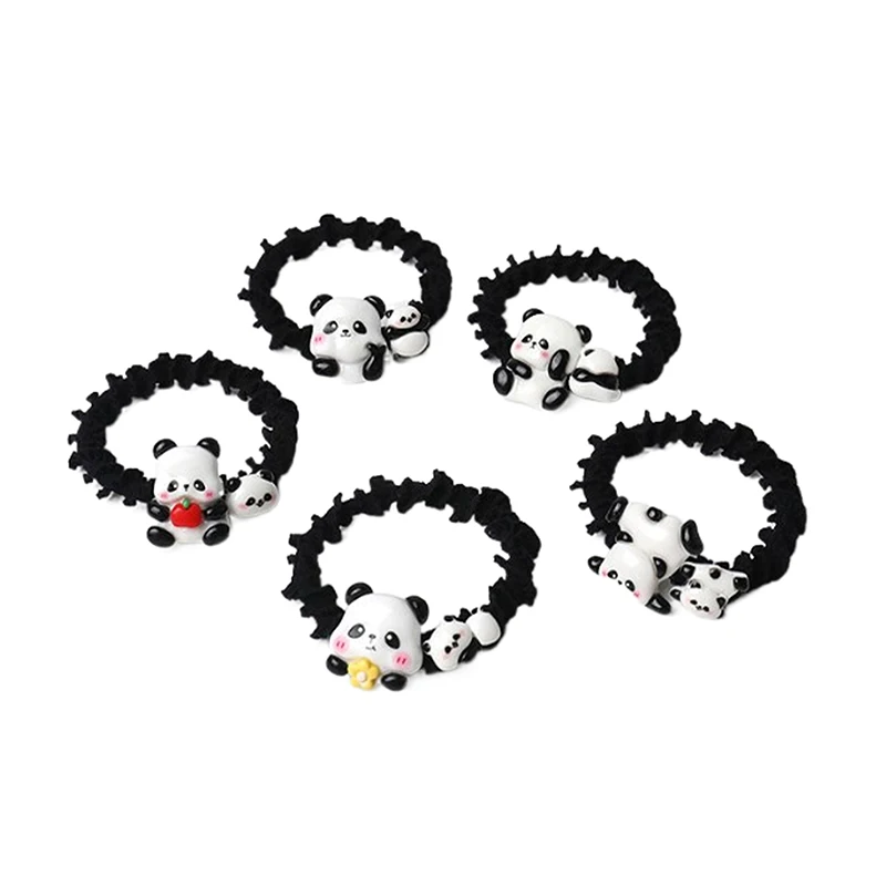 Cartoon Panda Haarbanden Mooie Elastische Dieren Haarband Voor Vrouwen Rubberen Band Paardenstaart Houder Scrunchies Haar Accessoires