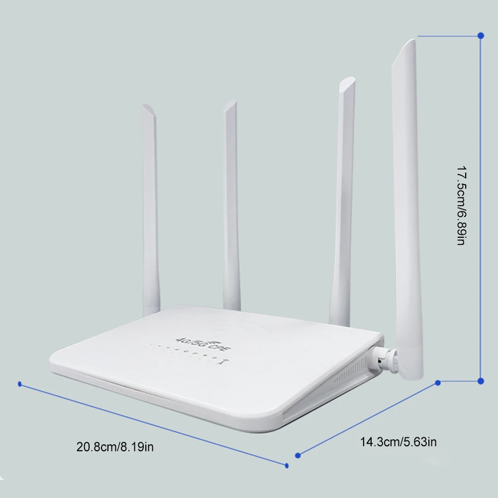 Wireless Modem 4G Router with 4 Antennas 150/50Mbps Wireless Router SIM Card Slot Type-C Charging Large Area WiFi Coverage