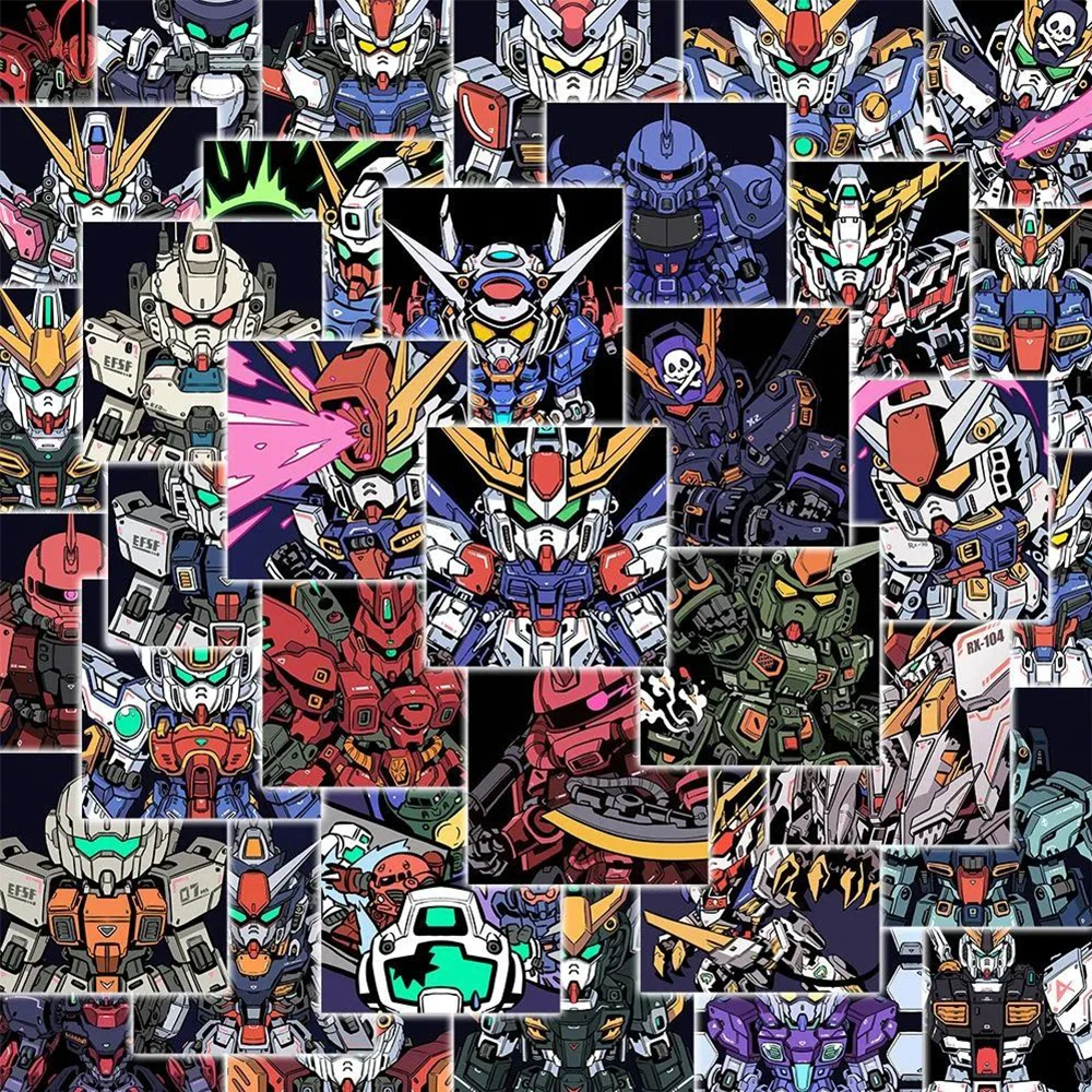

10/30/50/100PCS Anime GUNDAM Cartoon Stickers Decals Laptop Skateboard Phone Suitcase Waterproof Classic Sticker Kids Toys Gift