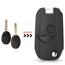jingyuqin 2 Button Modified Flip Remote Key Fob Case For BMW Mini One Cooper S 75 E34 E36 E39 E46 R50 R53 Z3 Z4 X3 X5 Land Rover