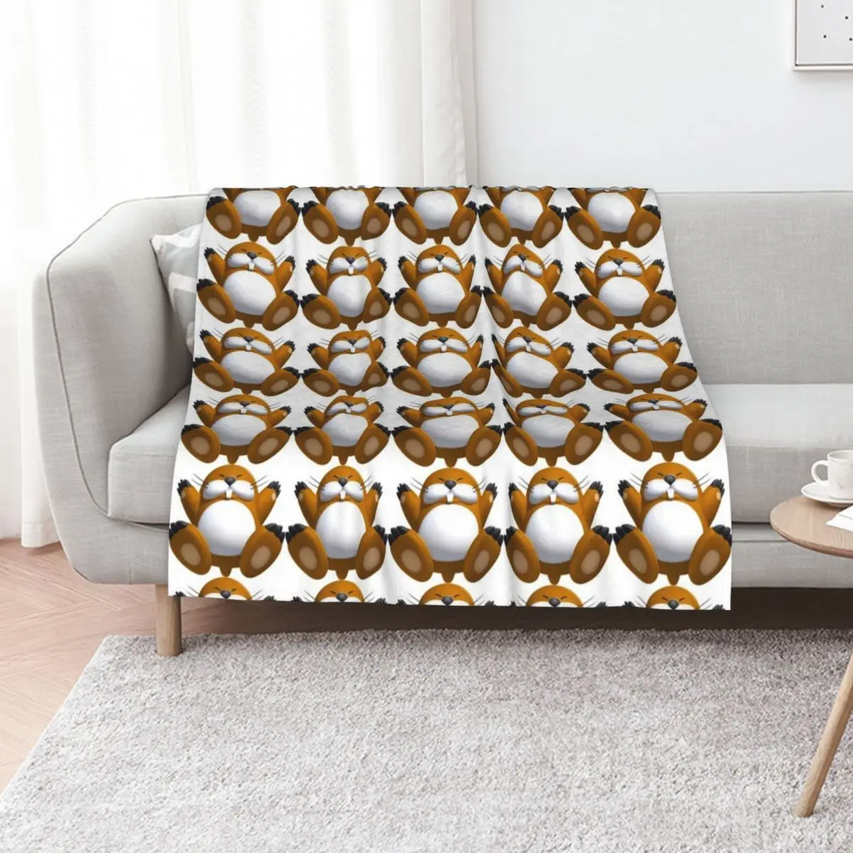 Monty Mole Throw Blanket for winter Thermals For Travel Retros Flannel Fabric Bed blankets and throws Blankets