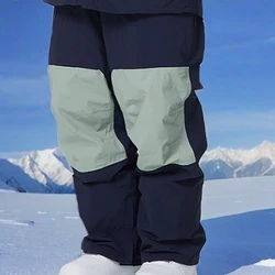 Pantalones cÃĄlidos de esquà para hombre y mujer, ropa holgada de nieve a prueba de viento, impermeable, para invierno, 2025