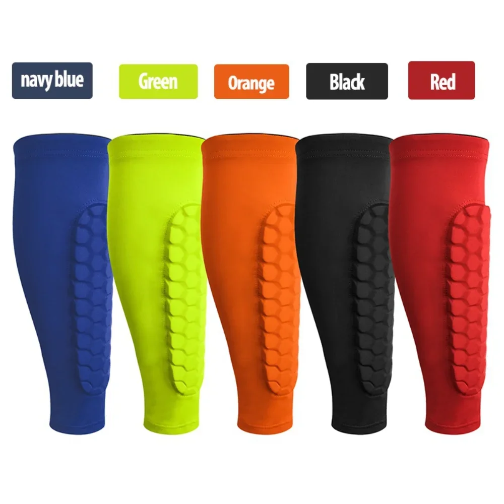 2Pcs/Pair Football Shin Guards Leg Sleeves Honeycomb Nylon Support Sock Shin Protector Soccer Gear Soccer Shields Sports Legging