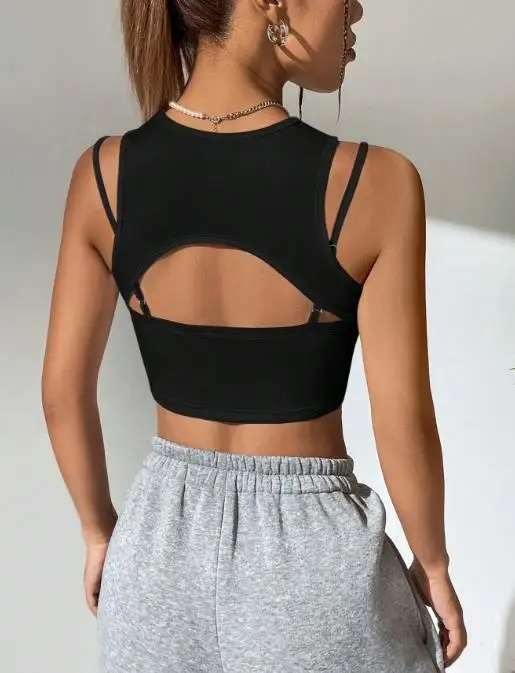 Letnia Nowa Damska Wąska Koszulka Bez Rękawów Trend Uliczny T-Shirt Damski Codzienna Odzież 2026 Moda Damska Seksowne Wyszczuplające Top Tank