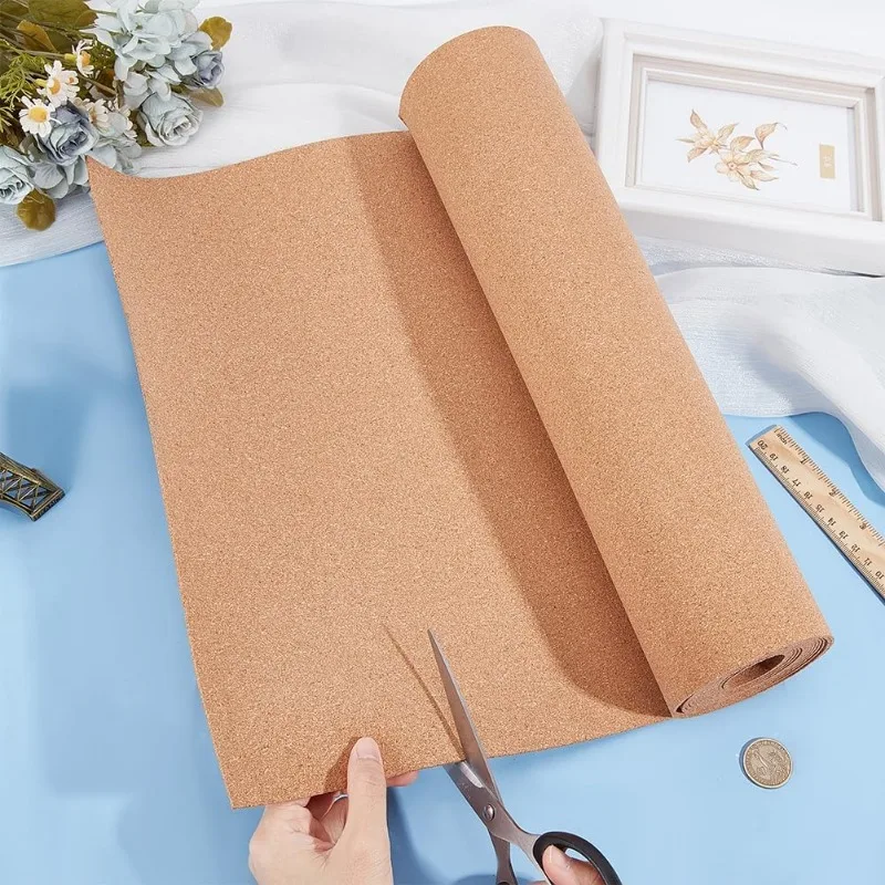 11.4ftx15.7inch Cork Roll Sandy Brown Cork Sheet Bulletin Board Background Cork Board for Kitchen Hot Pads Wall Decorations