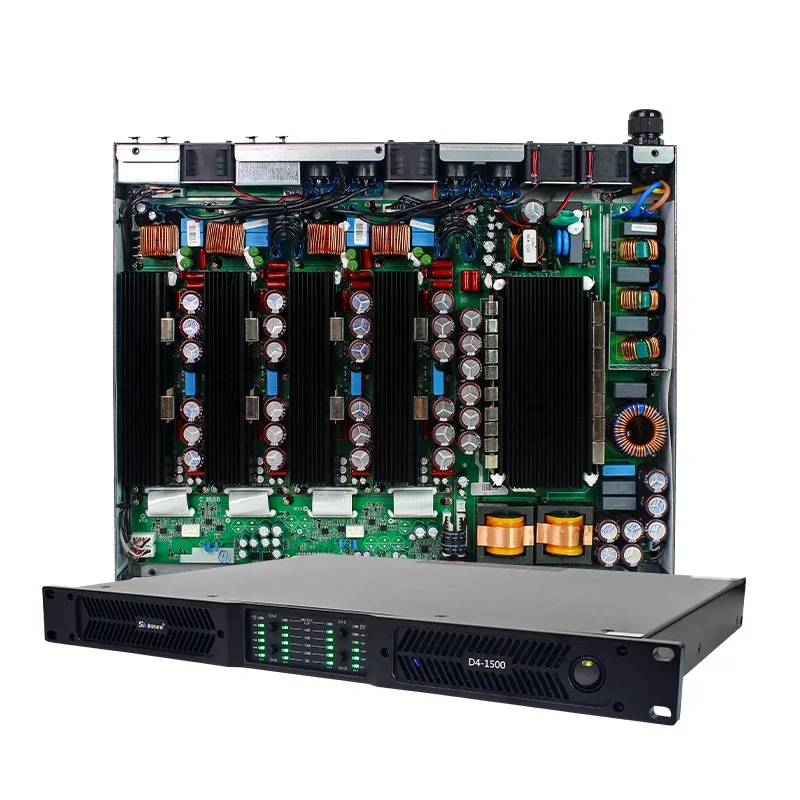 New D4-1500 2 Ohm Work 1u Digital 1500 Watt Professional Audio Power Amplifier