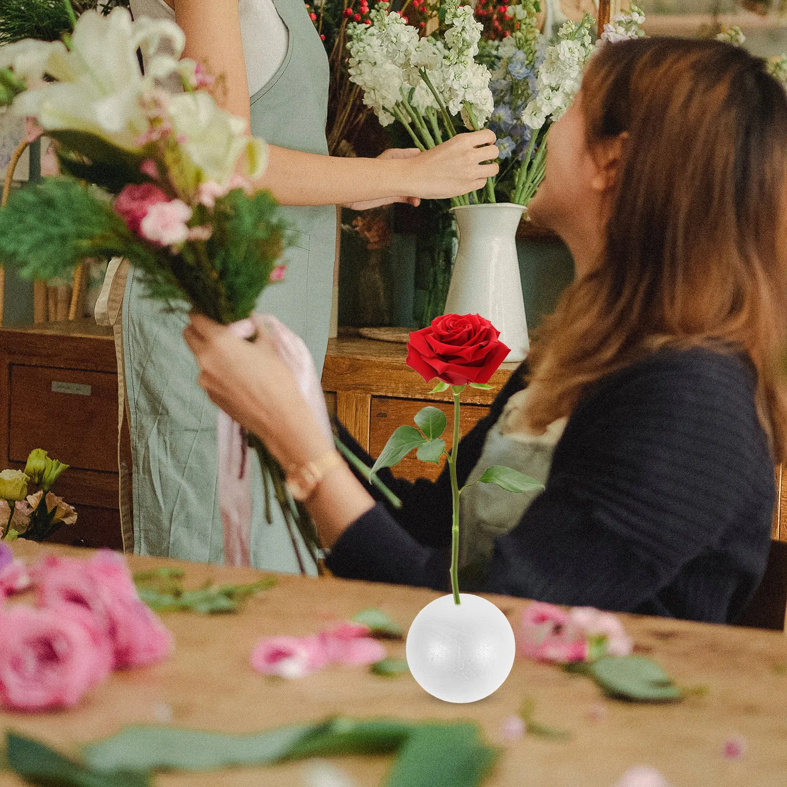 

12 шт. белых пенопластовых шаров диаметром 8 см для флористики, свадебных композиций, украшения столов, поделок своими руками