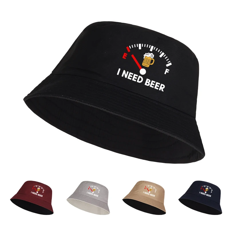 MLFO “I Need Beer” Printed Boater Hat – Lightweight, Foldabl