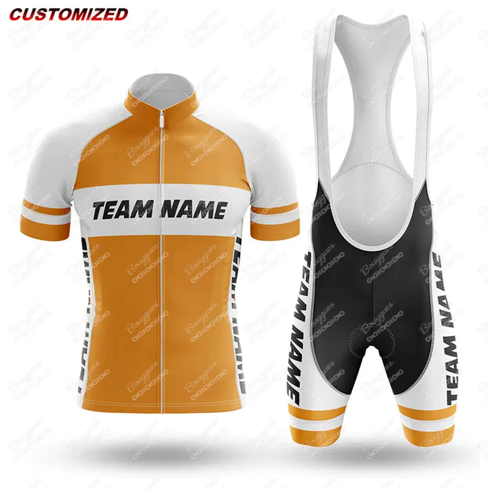 Customized Team Name (4)Men Short Sleeve Cycling Jersey Sets Maillot Ropa Ciclismo Outdoor sports Bicycle Clothing Bike Shirts
