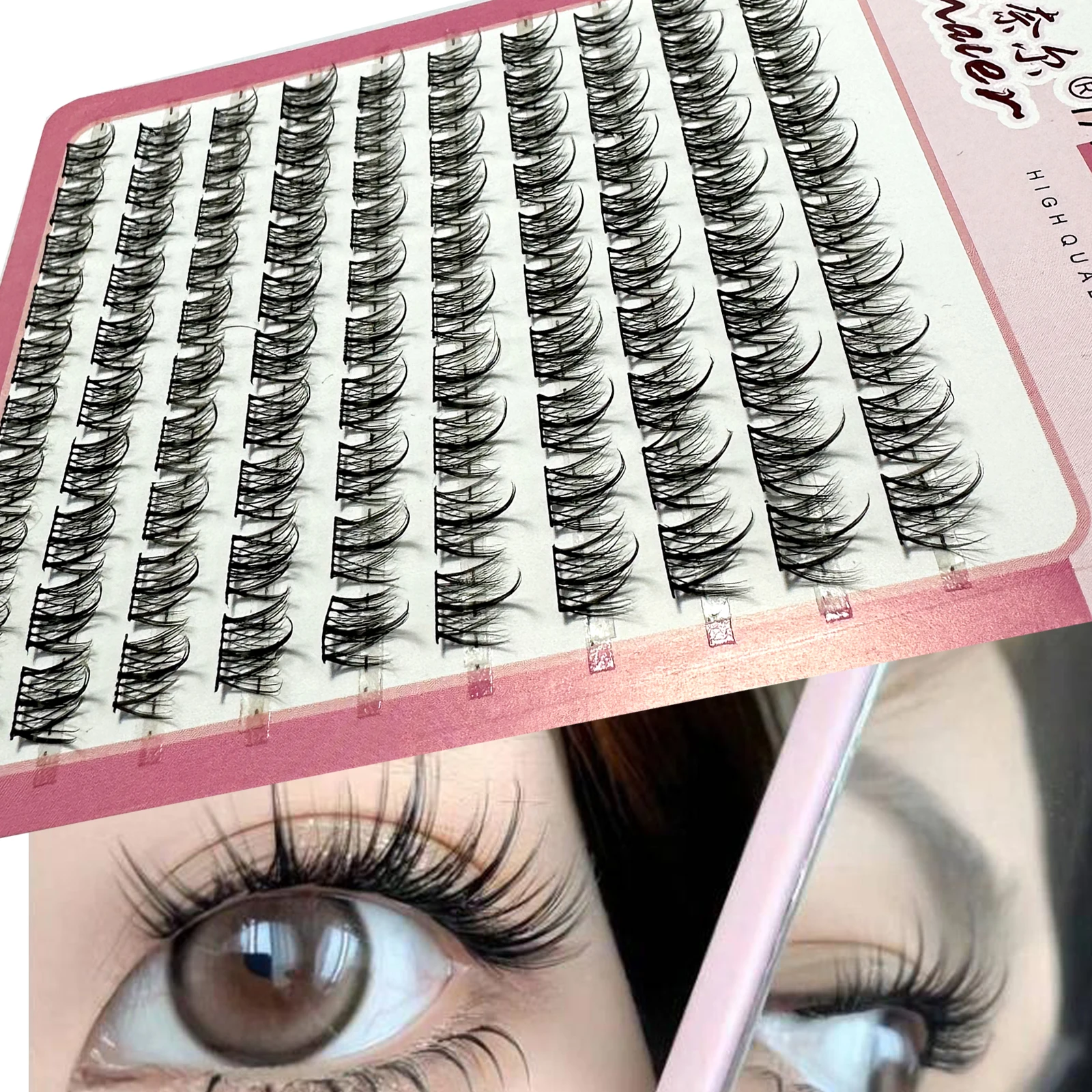 120pcs Individual Eyelashes, Sunflower Style False Eyelashes, Cartoon Style, Reusable And Can Amplify Eyes