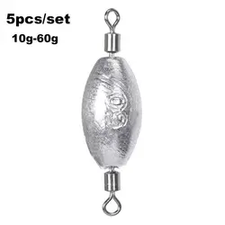 5PCS Split Weights Additional Weight Line Sinkers Olive Shaped Fishing Lead fall Sinker Droplets Weights