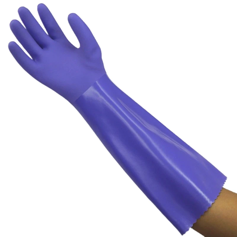 Extra long fleece thickening winter warm washing clothes waterproof female household cleaning dishes rubber gloves