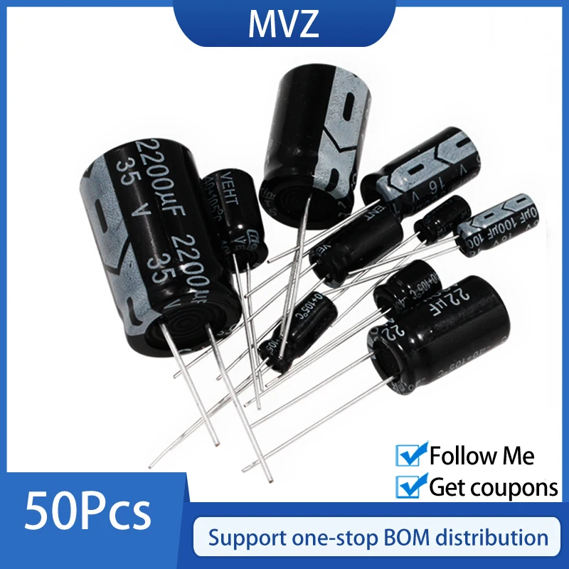 10V 16V 25V 35V 50V 63V Aluminum Electrolytic Capacitor 2.2 3.3 4.7 10 22 33 47 100 220 330 470 1000 2200 3300 4700 6800 10000UF