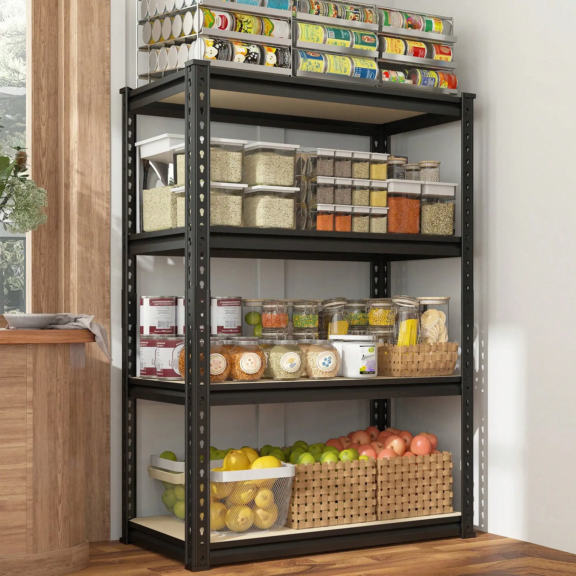 

Heavy Duty 1600LB Capacity Adjustable Steel Shelving Units For Garage Home Kitchen Warehouse Storage OrganizationHome Decor