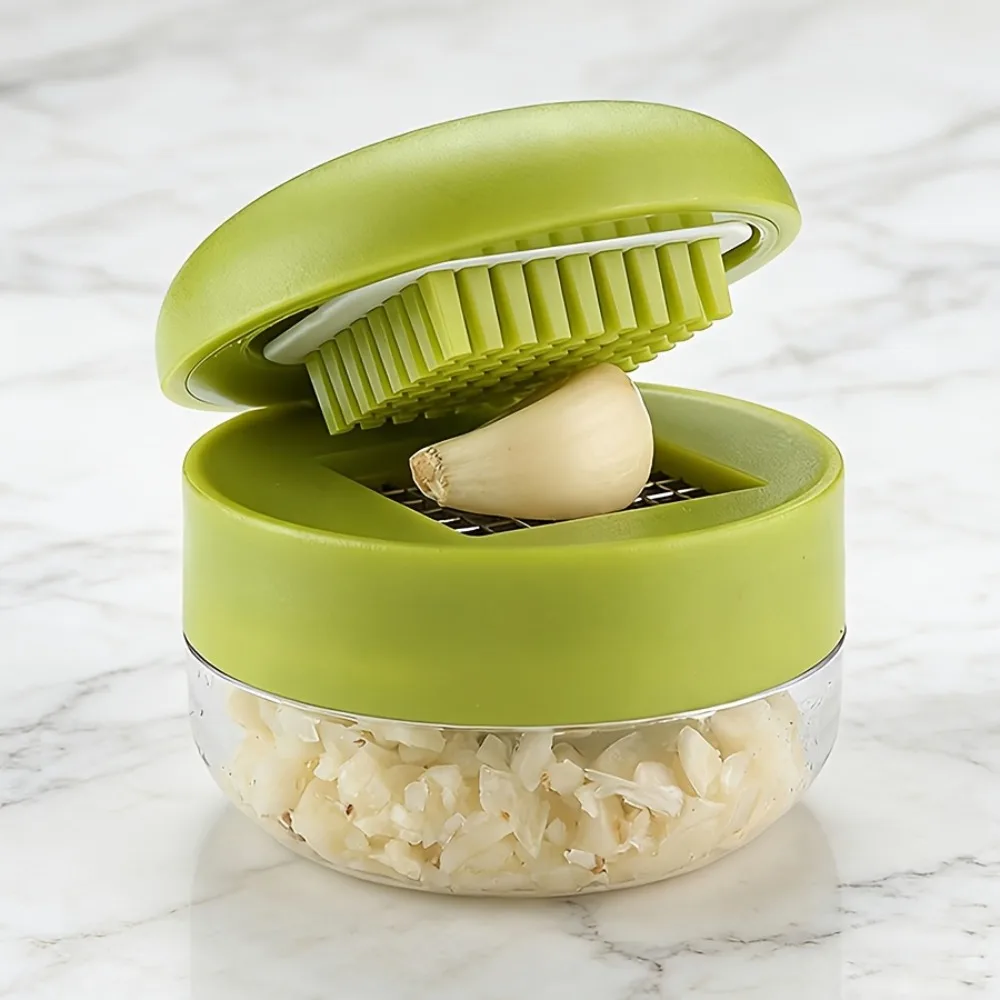 1PC Mini Manual Garlic Chopper, Handheld Garlic Crusher and Onion Vegetable Dicer with Container - view 4