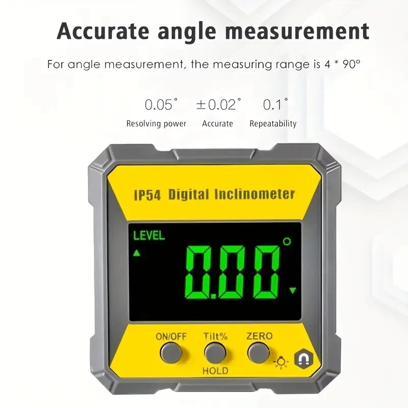 Mini Inclinomètre Électronique Étanche IP54, Capteur Laser, Écran LCD, Affichage Numérique, Détecteur d'Angle, Inclinomètre Magnétique