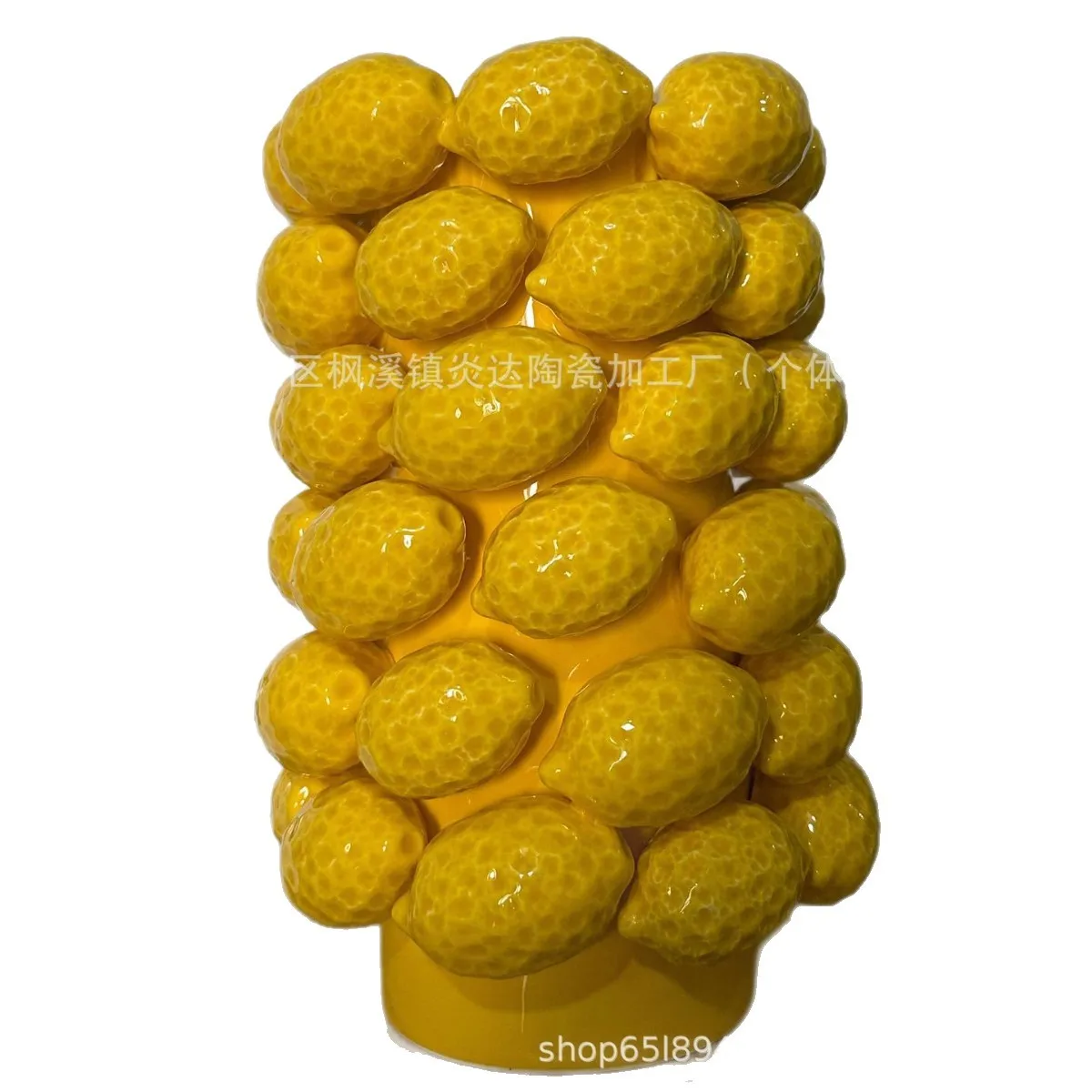 DSA Lemon Ceramic Vase Ornament Hydroponic Flower Arranger Home Fresh Desktop Decoration Crafts