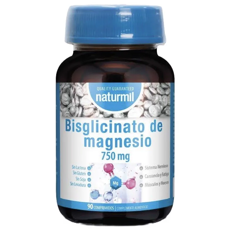 Bisglicinato de Magnesio Naturmil 750mg - 90 Comp. ¡Suplemento de calidad para mejorar tu bienestar!