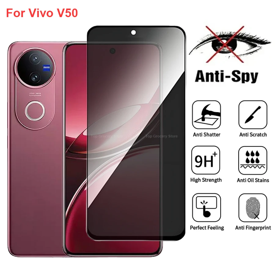 

Для Vivo V50e антишпионская защитная пленка из закаленного стекла, совместимая с VivoV50e, полное покрытие, пленка для телефона