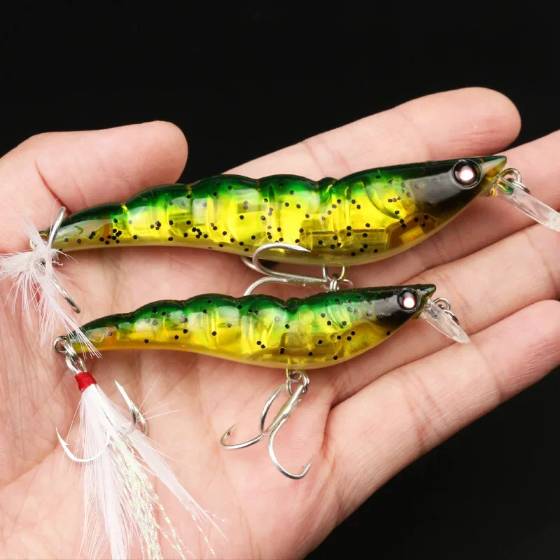 Full Attack Minnow Prawn Fishing Lure Sinking Plastic Artificial Shrimp Perch Swimbait Hart Bait Wobblers Leurre Tackle