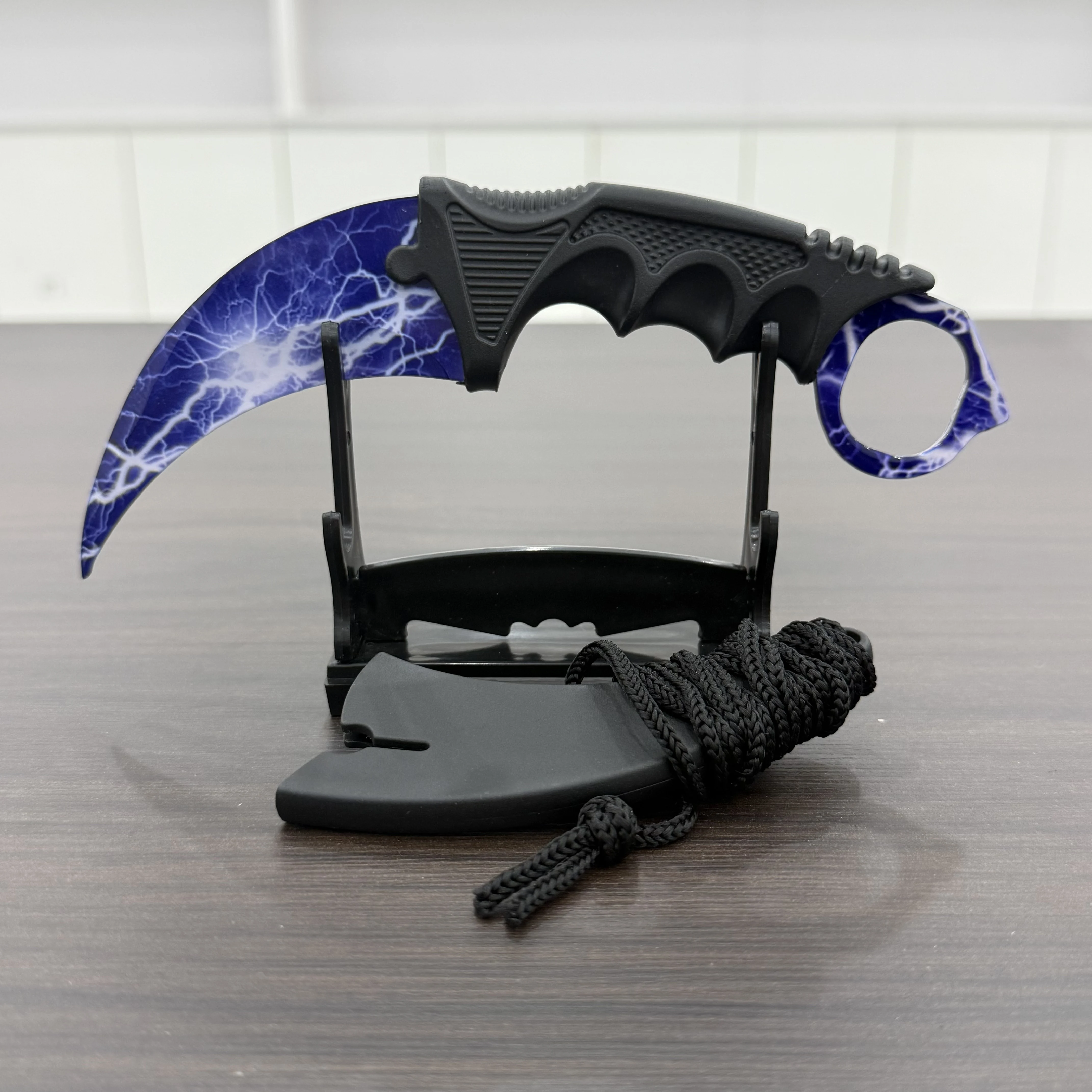 18.8cm Sakura Claw Knife Metal Model Collectible Desk Ornaments Lightning Karambit Cosplay Prop Home Decoration Boys Knife Safe