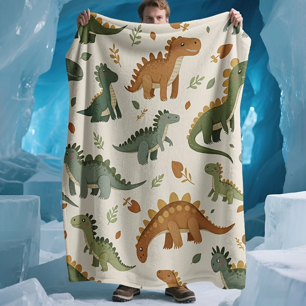 Cute Dinosaur Print Throw Blanket for Kids Children Nursery Decor Large Size 150x200cm Jurassic Theme Gift