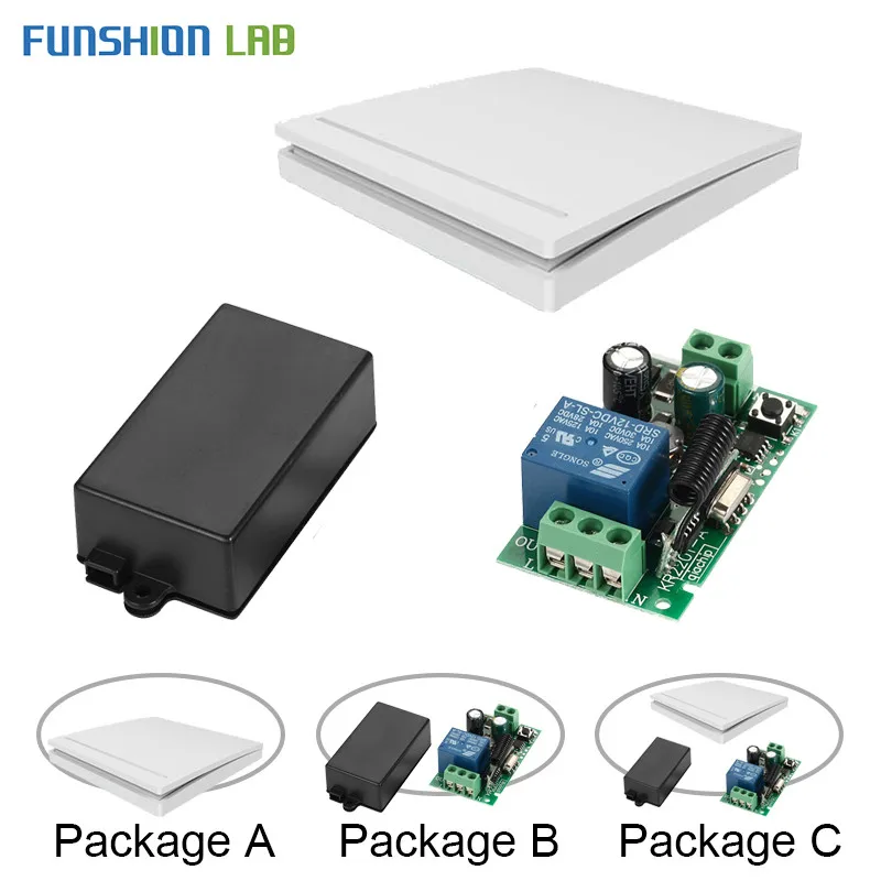 FUNSHION 433MHz Wireless Remote Control Switch AC 85V 110V 220V 1CH Relay 433 MHz Learning Receiver Module Light Lamp Controller