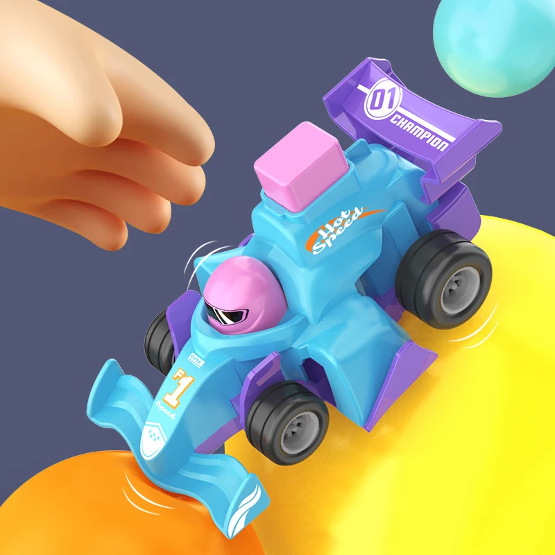 Cartone animato per bambini Pressa Inerzia Kart Auto Giocattolo Tirare indietro Auto da corsa Puzzle per bambini Giocattolo scorrevole Bambino Ragazzo Ragazza 1-3 anni Regalo