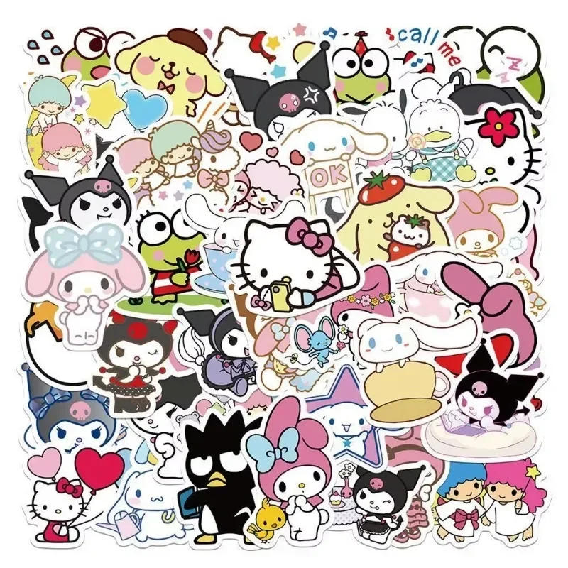 

100pcs Sanrio Cinnamoroll Stickers for Girl Boys Kawaii Cute Cartoon Gifts for Kids, Waterproof Kuromi Stickers Phone,Scrapbook