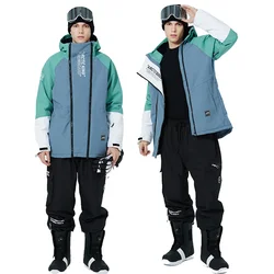 New Multi-Color Fashion Ski Suit Men Women Winter Thermal Snowboard Costumes Waterproof Windproof Ski Outfit Mountain Snow Coat