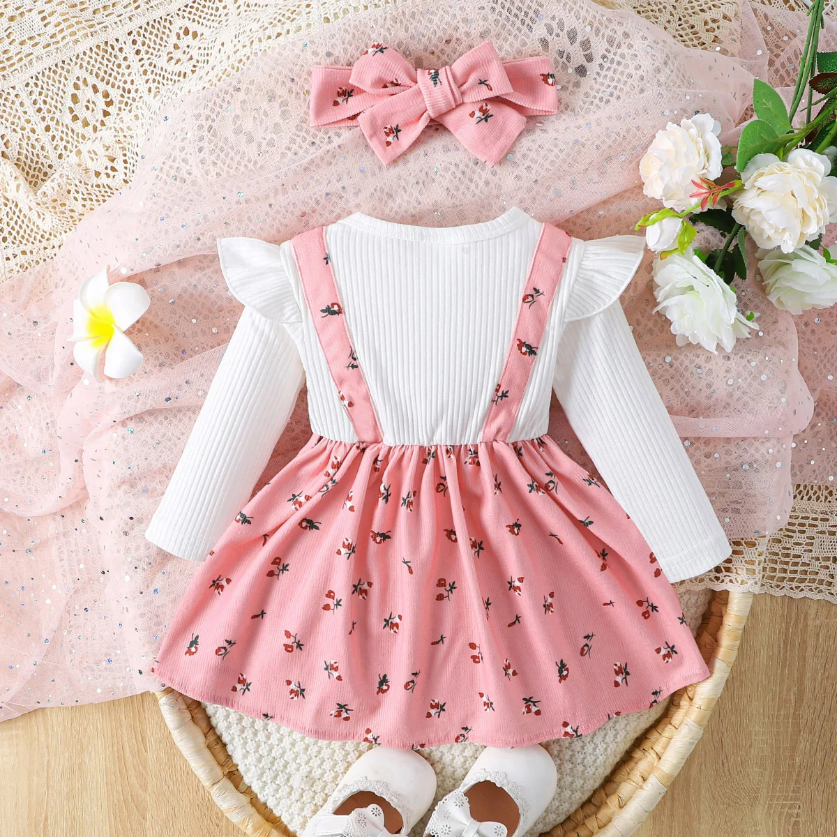 2pcs Baby Girl Floral Print Combo Dress with Headband Set Casual/Outdoor  Elegant Hyper-Tactile / 3D Sweet