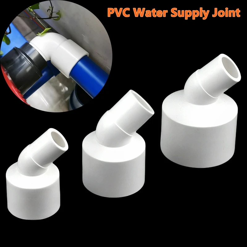 1PC White PVC 90,45 Degree Elbow Connectors DIY Aquarium Fish Tank Plastic Water Supply Joint Garden Irrigation System Parts