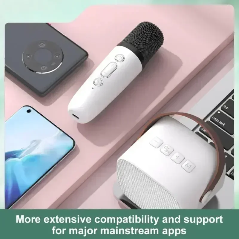 K1 Bluetooth Speaker Professional Wireless Microphone Gathering Family Style Karaoke Children's Singing Phone Bluetooth Speaker